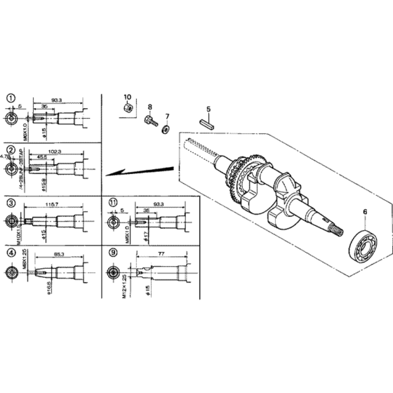 Crankshaft Assembly for GX100