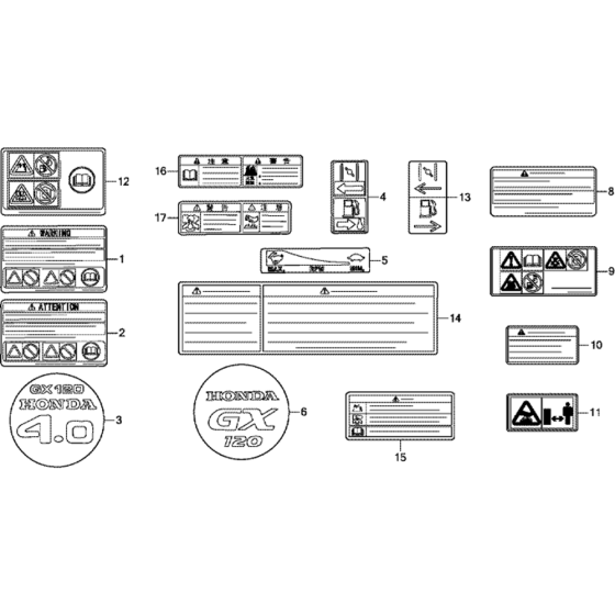 Parts for Honda GX120UT2