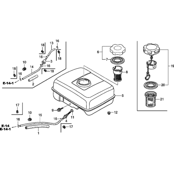 Fuel Tank Assembly for Honda GX200UT