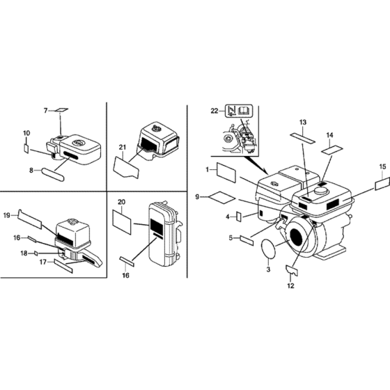 Label Assembly for Honda GX270UT