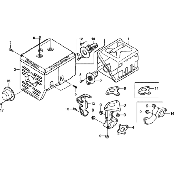 Muffler Assembly for GX340T2