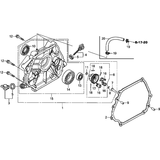 Crankcase Cover for Honda GX390T1