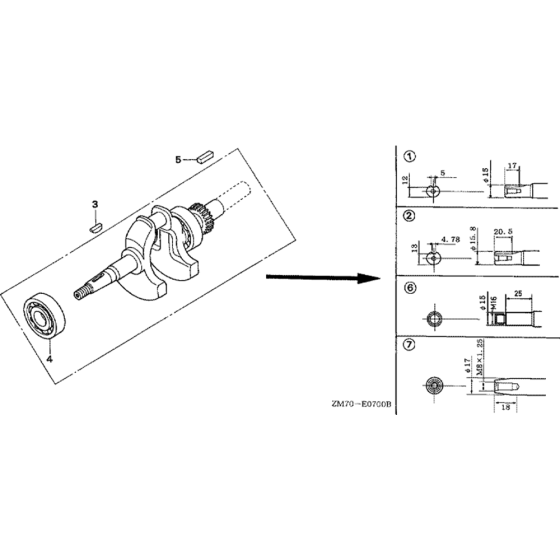 Crankshaft Assembly for GXH50
