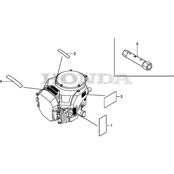 Label and Tools for Honda GXV630RH