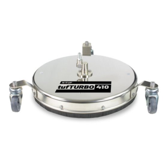 V-Tuf 410mm 275bar 150degC Stainless Steel Surface Cleaner - Male 1/4" Female Bsp Inlet With Wheels - V-TUF Pressure Washer Parts - H1.005TT