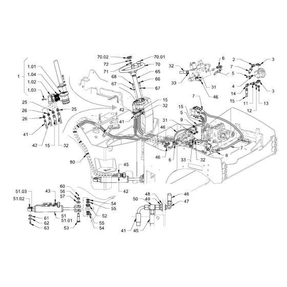 Steering for Hamm HD50 Roller