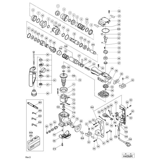 Main Assembly for Hikoki H45MR