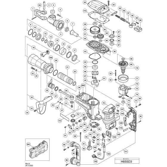 Hikoki H65SD3 Main Assembly