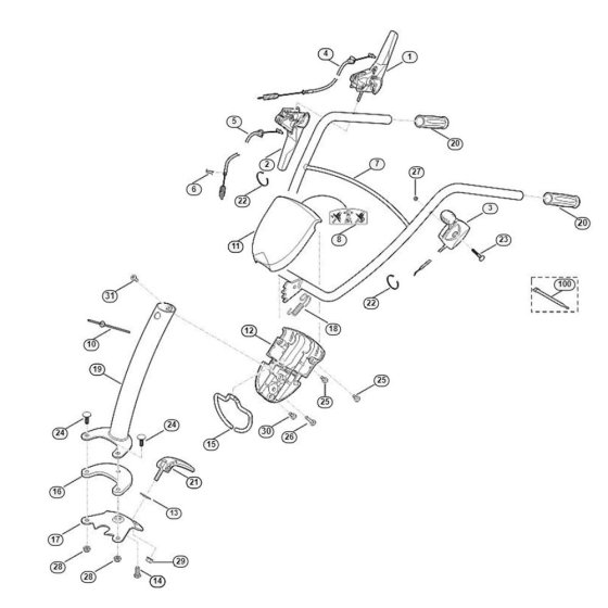 Handle Assembly for HB Tillers