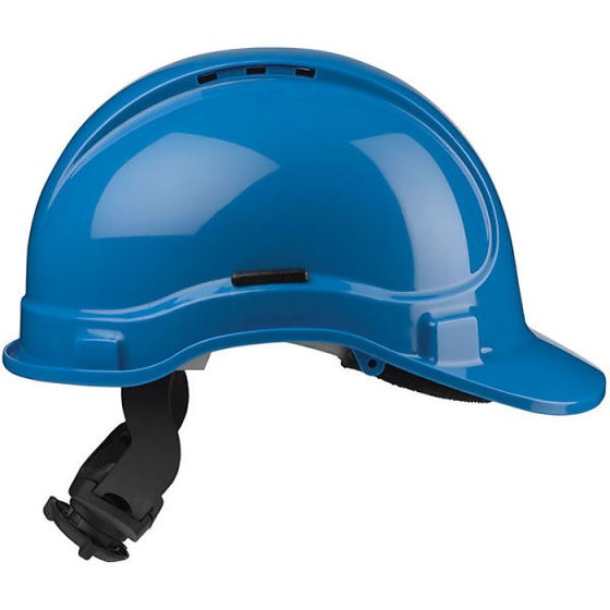 Elite Vented Helmet HC335 Head Gear Size Adjustable Push Turn Ratchet Blue