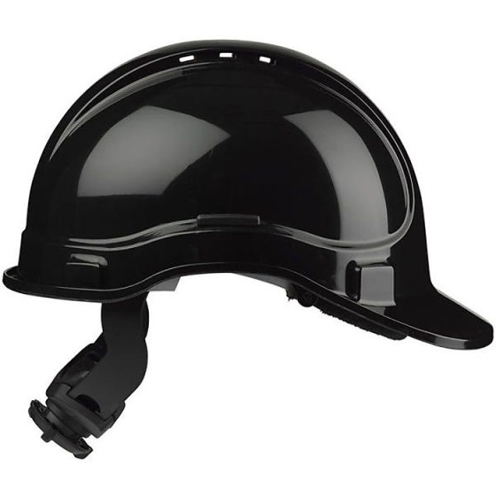 Elite Vented Helmet HC335 Head Gear Size Adjustable Push Turn Ratchet Black