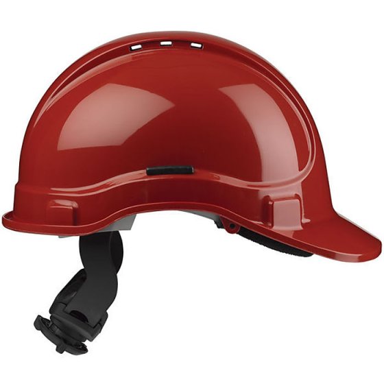 Elite Vented Helmet HC335 Head Gear Size Adjustable Push Turn Ratchet Red