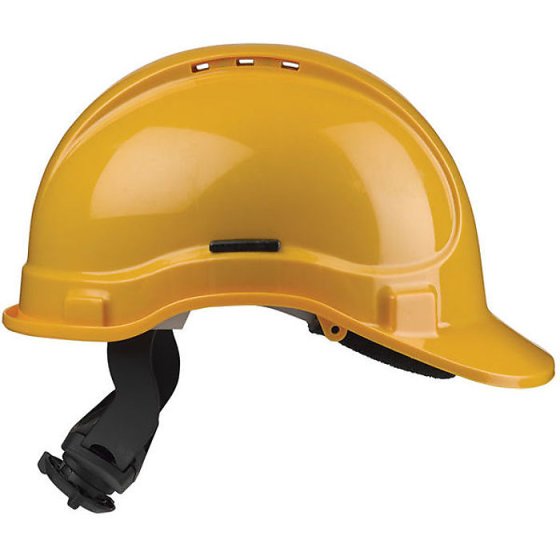 Elite Vented Helmet HC335 Head Gear Size Adjustable Push Turn Ratchet Yell