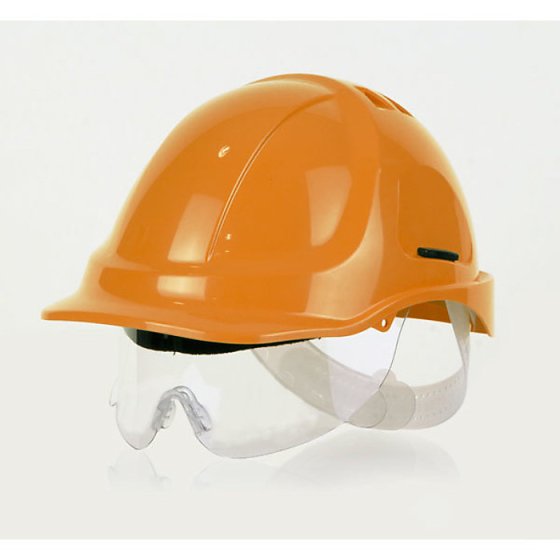 Scott HC600 Vented Safety Helmet C/W HXSpec Eye shield EN166 Grade B Orange