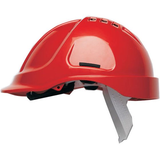 Vented Safety Helmet HC600 Hearing Protection Interface VDE Approved Red