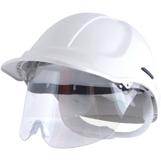 Scott HC600 Vented Safety Helmet C/W HXSpec Eye shield EN166 Grade B White