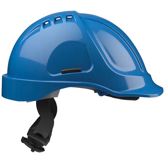 Vented Safety Helmet HC635 Terylene Headgear c/w Ratchet Adjustment Blue