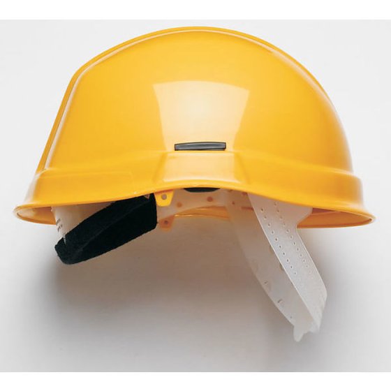 HC710 Safety Helmet c/w Reduced Peak fitted with Terylene Headgear Yellow