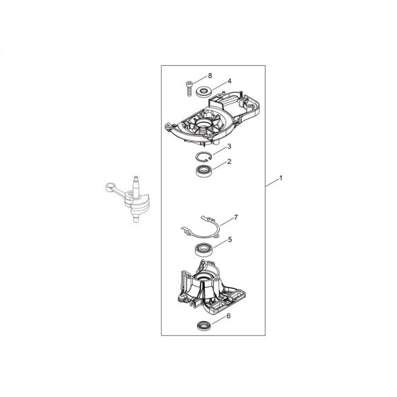 Crankcase for ECHO HCR-165ES