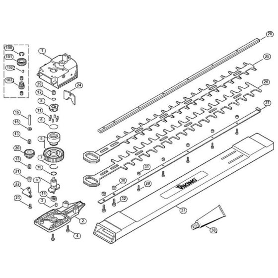 Gear Box & Cutting Bar Assembly