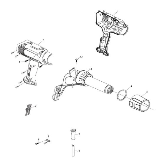 Makita HG5030 Heat Gun Assembly