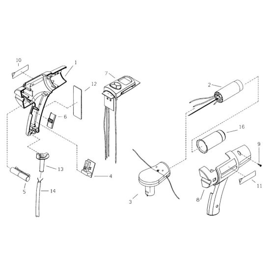 Makita HG650C Heat Gun Assembly