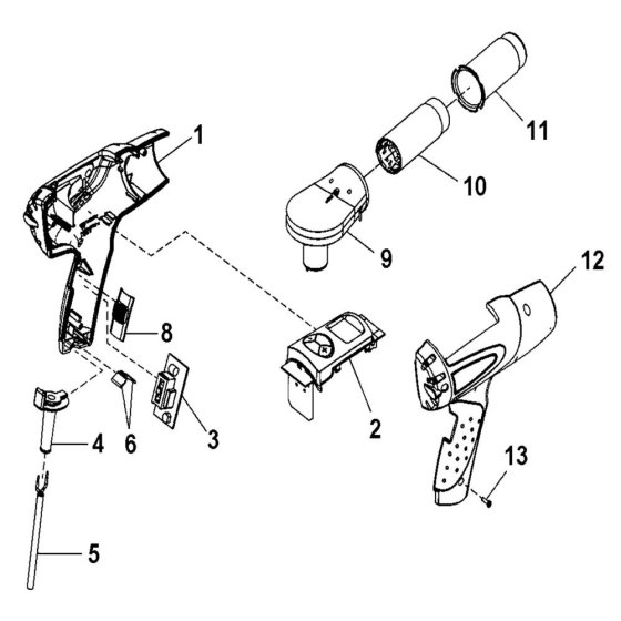 Makita HG651C Heat Gun Assembly