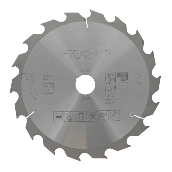 TCT Saw Blade 235x30 Z18 for Hikoki Hitachi Circular Saws - OEM No. 752456 (Replaces 303810)