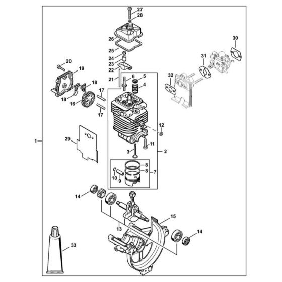 Engine Ø 38 mm for Stihl HL 95