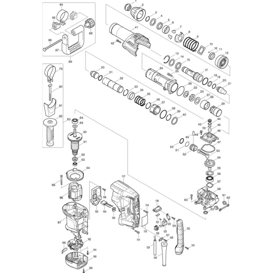 Makita HM0870C Main Assembly