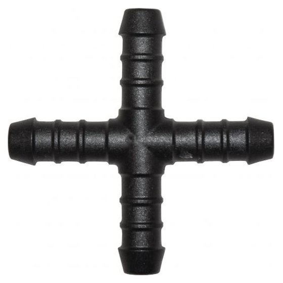 Black 10mm X-Piece Hose Joiner/Pipe Connector