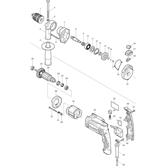 Makita HP1631 Drill Assembly
