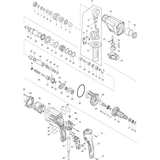 Makita HR2600 Main Assembly