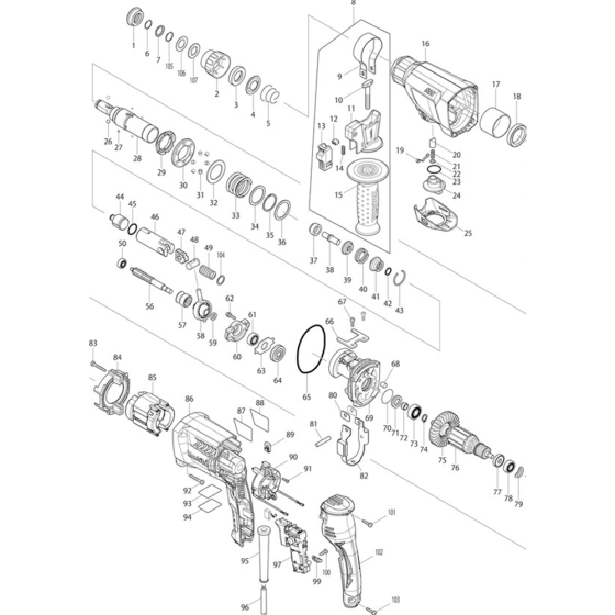 Makita HR2601 Main Assembly