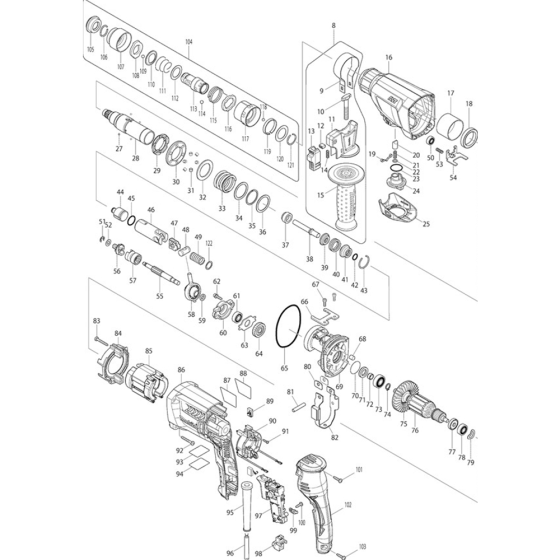 Main Assembly for Makita HR2611FT