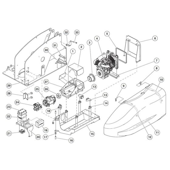 Superstructure Hybrid (Engine Side) Assembly for Nifty Lift HR28 SP85 4X4 Access Platforms
