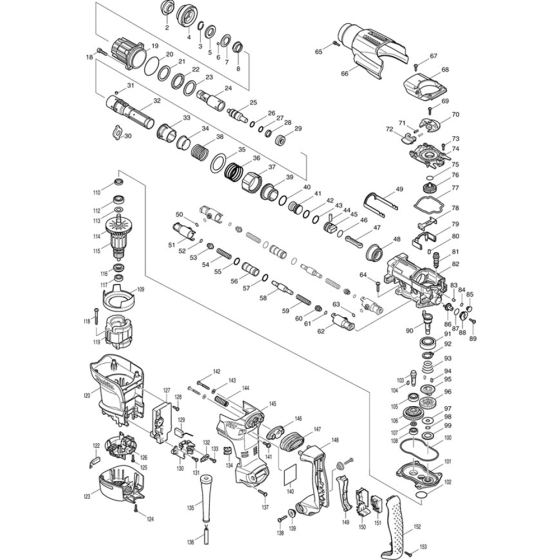 Makita HR3210C Main Assembly