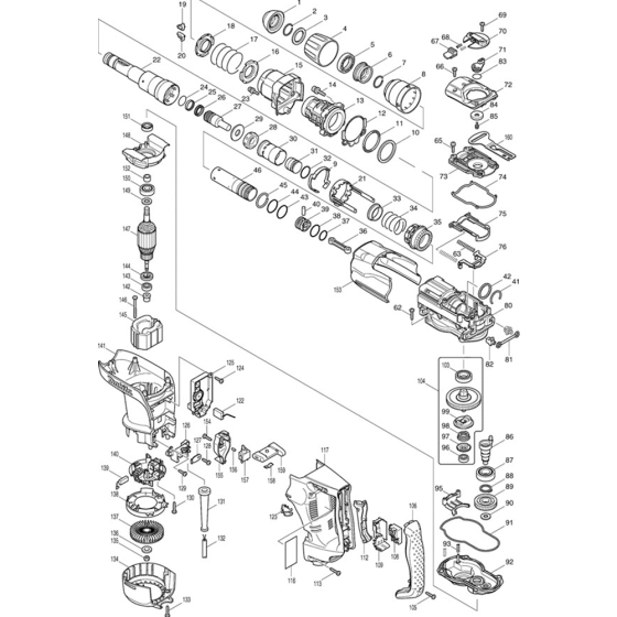 Makita HR4001C Main Assembly