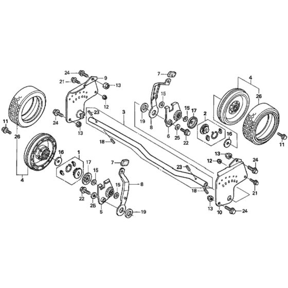 Rear Wheel for Honda HRH536