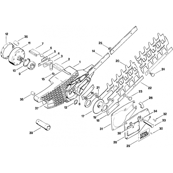 Stihl HS202 Gear & Blade Assembly