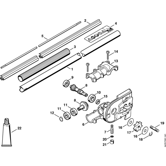 Drive Tube & Gear Head Assembly