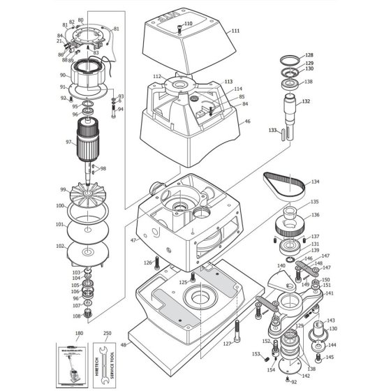 Hiretech HTF Floor Sander Assembly