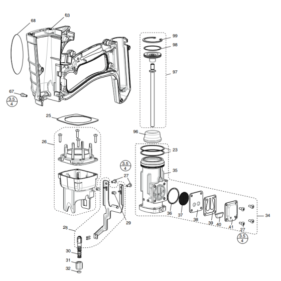 Paslode IM45GN Handle & Chamber