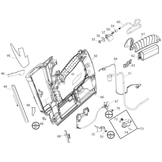 Right Handle Assembly for IM65 F16