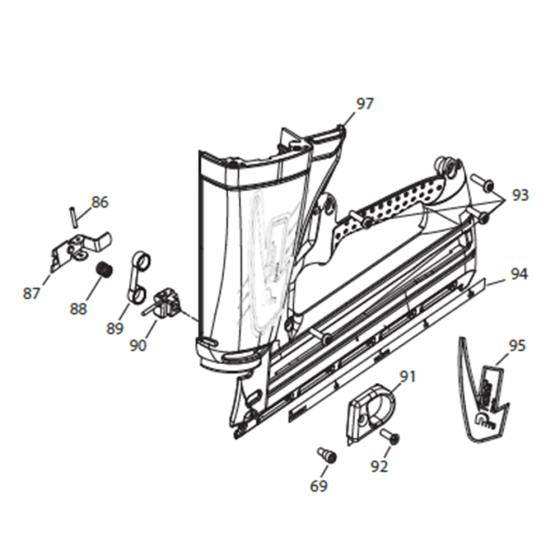 Left Handle Assembly for Paslode