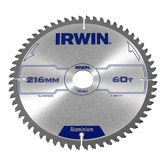 Professional Circular Saw Blade 216 x 30mm x 60T - Aluminium by IRWIN - 1907777