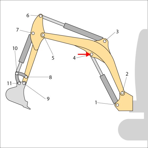 Pin (Position 4) for JCB 8018 CTS Mini Excavators