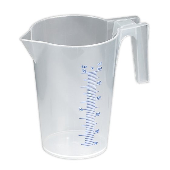 Measuring Jug Translucent 0.5ltr Sealey Part No. JT0500