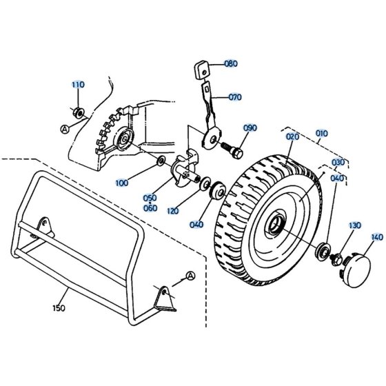 Front Wheel Assembly for Kubota W5019-PC Mower