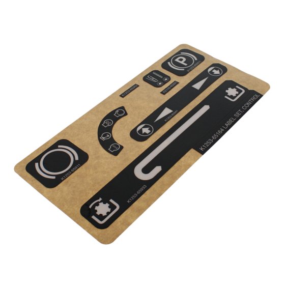 Control Label Set for Kubota GR2100, GR2110 Lawn Tractor - OEM No. K1253 65164